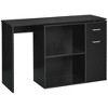 HOMCOM L Shaped Corner Computer Desk Workstation with Rotating Storage Shelves and Drawer for Home & Office - 4 of 4