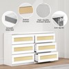 Rattan Dresser for Bedroom, Modern 8 Drawer Wooden Dresser Chest, Wide Wood Beside Table for Closet, Nursery, Living Room and Entryway - 3 of 4