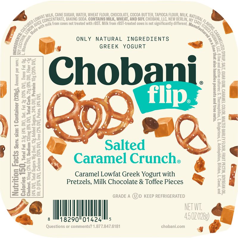 Chobani Flip Low-Fat Salted Caramel, Chocolate and Toffee Crunch Greek Yogurt - 4.5oz, 3 of 8