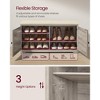 3-Tier Shoe Storage Bench with Cushion, 39.8 Inch Entryway Seat with Adjustable Shelves and Doors - 3 of 4