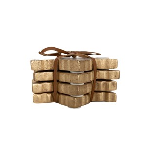 Set of 4 Leaf Coasters Wood with Gold Edge by Foreside Home & Garden - 1 of 4