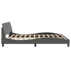 vidaXL King-Sized Bed Frame with Headboard - Dark Gray Fabric, Plywood Support Slats, Sturdy Legs for Bedroom Furniture - 4 of 4