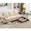 TiramisuBest beige color knock down 3-seat combo sofa with storage ottoman for living room apartment bedroom and compact room, Modular Sec - 3 of 4