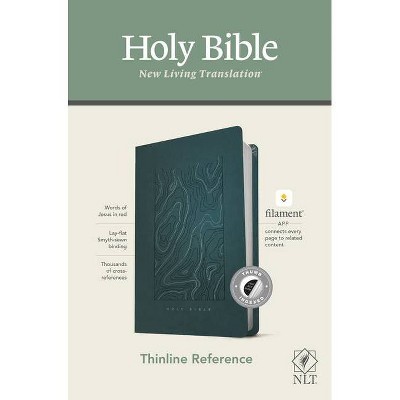 NLT Thinline Reference Bible, Filament Enabled Edition (Red Letter, Leatherlike, Teal Blue, Indexed) - (Leather Bound)