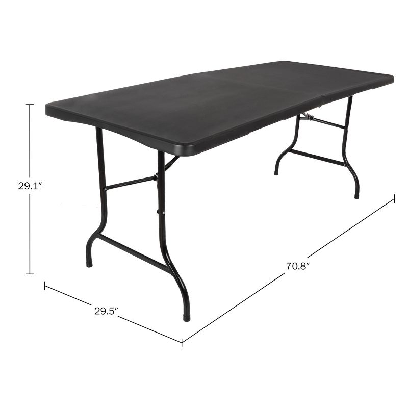 Hasting Home Adjustable Folding Table - Plastic Utility Tabletop, 4 of 12