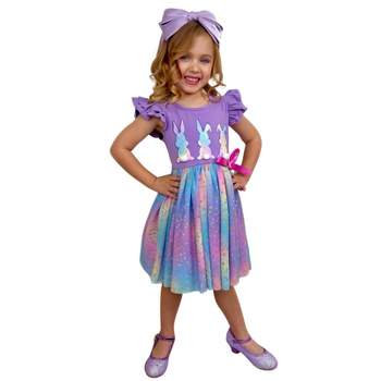 Make It Rain-bows Multicolor Tutu Easter Dress - Mia Belle Girls