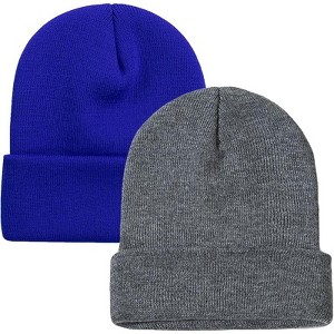 MSDC 1&2 Pack Beanie for Men Women Slouchy Beanie Hats Winter Knit Caps Soft Ski Hat Unisex - 1 of 4