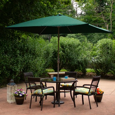 Hunter Green Rectangular Outdoor Patio Umbrella with Hand Crank