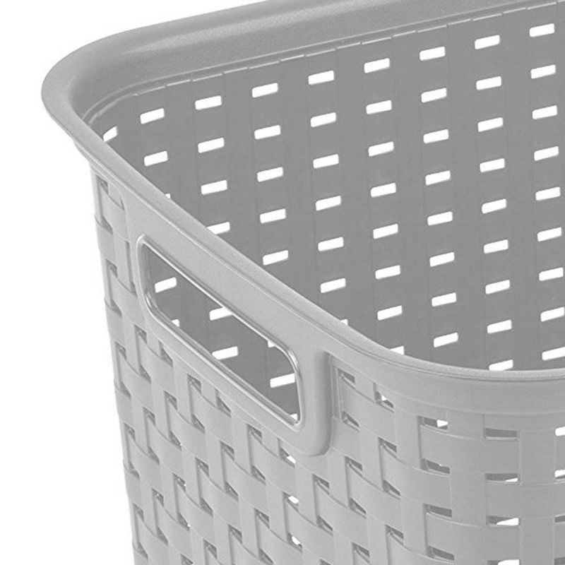 Sterilite Tall Wicker Weave Plastic Laundry Hamper Storage Basket, 4 of 7