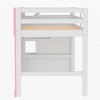 NicBex Twin Size Loft Bed Castle Shape Pine Bed Frame with 2 Windows, Storage Stairs and Full Length Guardrail, No Box Spring Required, Pink - 4 of 4