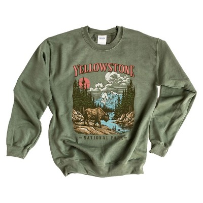 Simply Sage Market Women's Graphic Sweatshirt Yellowstone National Park Buffalo
