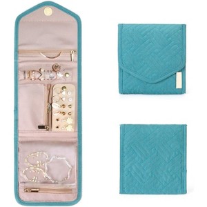 Travel Jewelry Organizer Case Foldable Small Jewelry Roll for Journey Rings, Necklaces, Earrings, Bracelets,Mini - 1 of 4