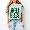 Jingle Bells Block Distressed - Womens Short Sleeve Graphic T-Shirt - 3 of 4