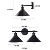 PAKOKULA 2-Light Matte Black Dimmable Vanity Light with Wide Cone Shade. - 4 of 4