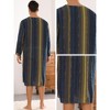 Lars Amadeus Men's V-Neck Button Long Sleeves Striped Print Nightgown - 4 of 4