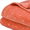 HomeRoots 50" X 60" Orange Fleece Woven Polka Dots Plush Throw Blanket - 4 of 4
