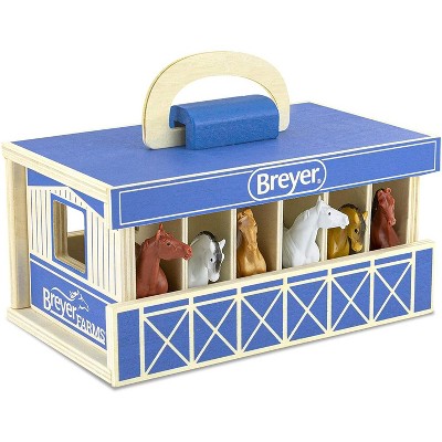 Breyer Animal Creations Breyer Farms Wooden Carry Stable Playset w/ 6 Horses