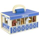 Breyer Farms Wooden Carry Stable Playset w/ 6 Horses