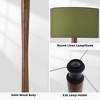 61" Modern Walnut Wood Column Floor Lamp with Linen Drum Shade,Standing Lamp for Living Room,Bedroom,Office,Study,Hallway - 4 of 4