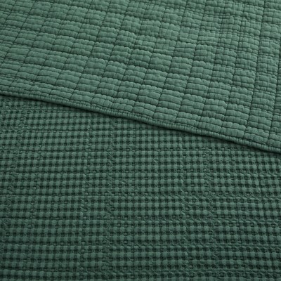 Forest Green Twin Cotton Reversible Bedspread Set