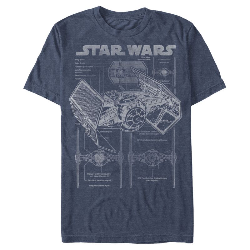 Men's Star Wars TIE Fighterprint T-Shirt, 1 of 4