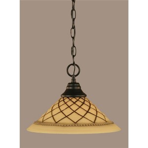 Toltec Lighting Any 1 - Light Pendant in  Matte Black with 12" Chocolate Icing Shade - 1 of 1