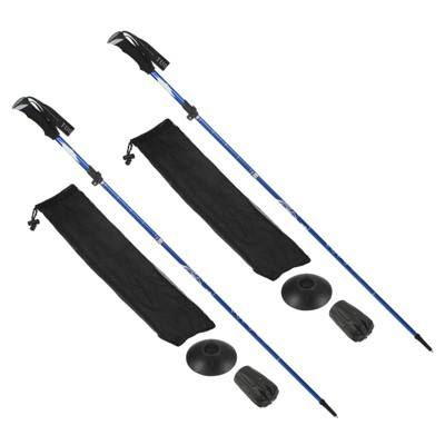 Unique Bargains Aluminum Alloy Collapsible Hiking Trekking Poles with Mud Baskets 2 Pcs