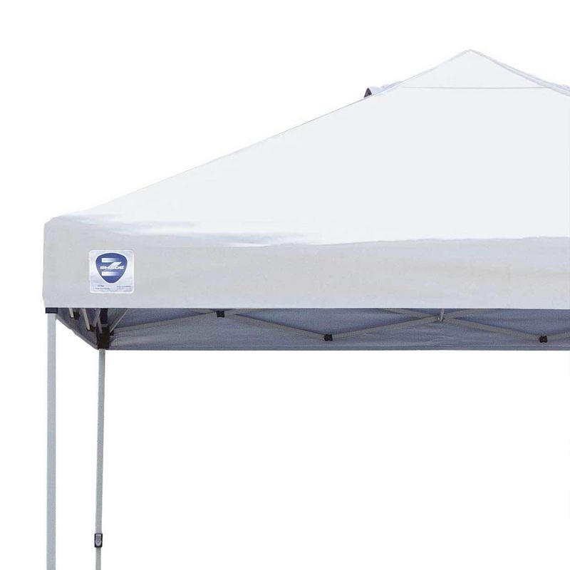 Z-Shade 10 x 10 Foot Straight Leg Canopy Tent with Push Button Locking System and 4 Pack of 5 Pound Plastic Concrete Filled Leg Weight Plates, White, 5 of 6