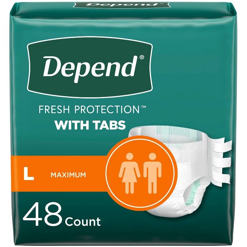 Depend Unisex Incontinence Protection with Tabs Underwear - Maximum Absorbency, 1 of 12