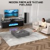 36" Modern Electric Fireplace TV Stand - 70" 2-Tier Entertainment Center with Multi-Functional Shelves, 12 Flame Colors - 3 of 4
