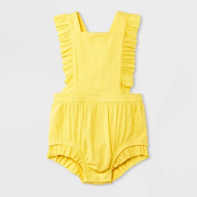 Baby Girls' Romper - Cat & Jack™ Yellow 3-6M