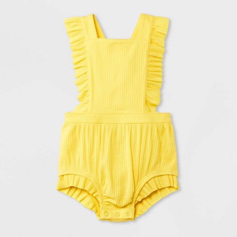 Girls' Short Sleeve Romper - Cat & Jack™ Yellow : Target