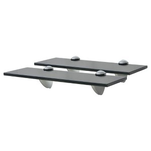 vidaXL Floating Shelves 2 pcs Glass 11.8 in.x7.9 in. 0.3 in. - 1 of 4