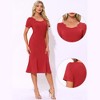 INSPIRE CHIC Women's Vintage Office Fishtail Cocktail Bodycon Midi Dress - 2 of 4