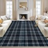 Washable Rugs for Living Room Plaid Classic Non Slip Large Rug for Bedroom Decor Soft Low Pile Carpet - 2 of 4