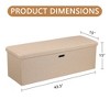 VECELO Folding Storage Ottoman Bench, End of Bed Linen Fabric Foot Rest Stool with Padded Seat, Large Footstool for Bedroom or Living Room - 3 of 4