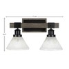 Toltec Lighting Tacoma 2 - Light Vanity in  Black/Painted Wood with 7" Gold Ice Shade - 2 of 2