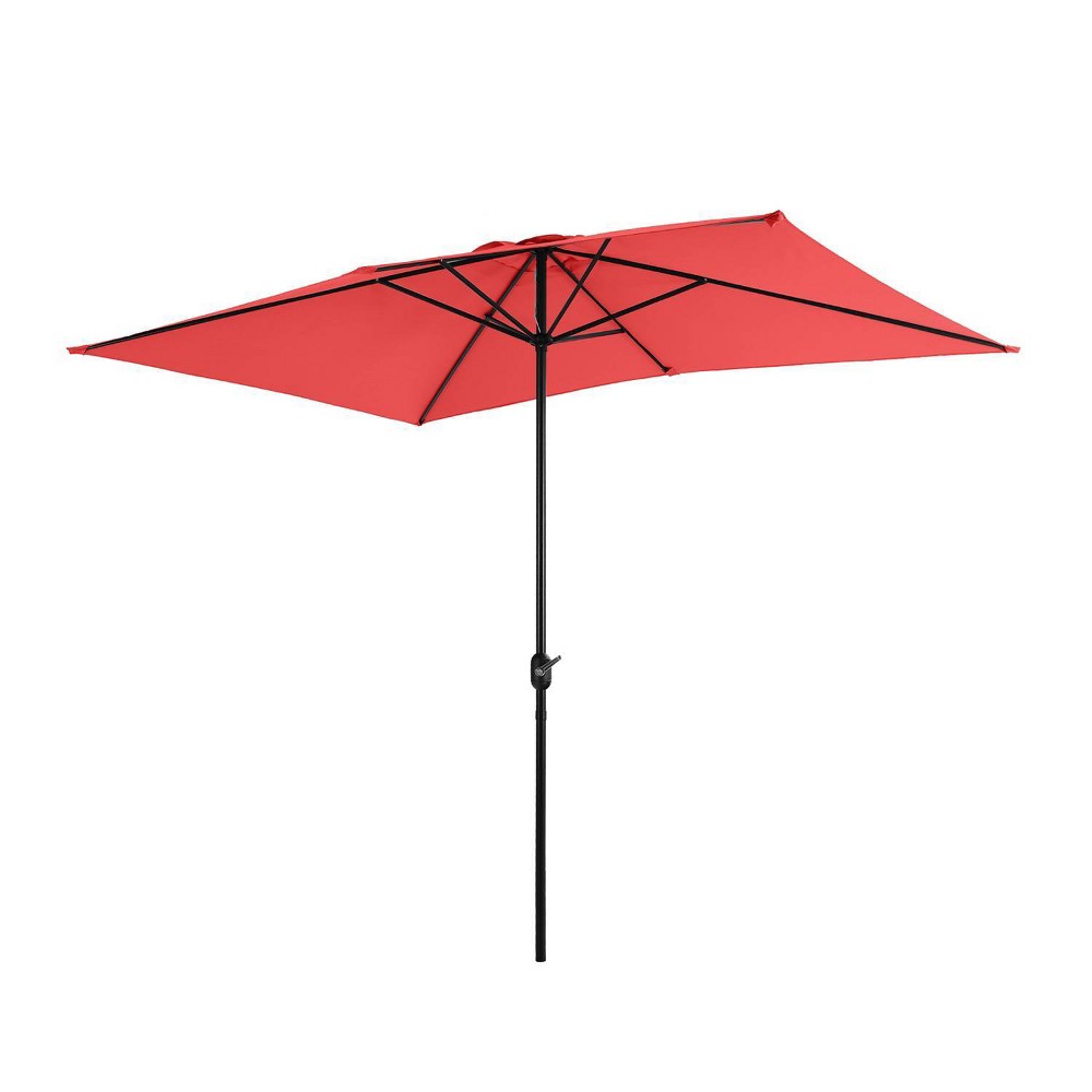 Photos - Parasol 10' x 6.6' Rectangular Outdoor Patio Market Umbrella with Straight Crank R