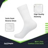 SERISIMPLE Men Bamboo Viscose Thin Ribbed Knit Silky Soft Lightweight Business Dress Crew Socks White Large 5 Pairs - 2 of 4