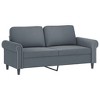vidaXL 2-Piece Velvet Sofa Set with Cushions in Dark Gray - Modern Comfort Seating with Durable Frame for Living Room or Lounge Area - 3 of 4