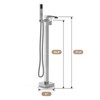 Coucheta Freestanding Bathtub Faucet, Floor Mount Tub Filler with Hand Shower, 360° Swivel Spout, Single Handle Bathroom Tub Faucet - 2 of 4