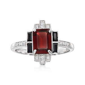 Ross-Simons 1.80 Carat Garnet and .30 ct. t.w. Multi-Gem Ring in Sterling Silver - 1 of 4