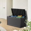 Okak 100 Gallon UV-Protected Deck Box with Hydraulic Hinges, Waterproof Outdoor Storage Box with Lockable Lid for Garden Tools, Pool Toys - 2 of 4