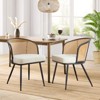 Bekrvio Rattan Dining Chairs - Cane Back & Curved Arm,Boucle Fabric Upholstered, Mid Century Modern Kitchen Chairs for Living Room - 4 of 4