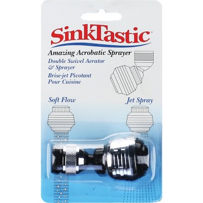 Black and Chrome Dual Thread Swivel Spray Aerator