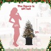 3 Ft Christmas Tree w/Square Shaped Base, Artificial Holiday Christmas Tree w/ 78 Led Lights, Easy Setup, Red Berry Accents, Holiday Ready - 2 of 4