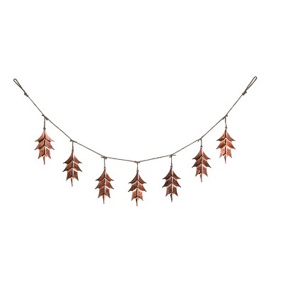 Transpac Metal 63.5 in. Copper Harvest Leaf Banner
