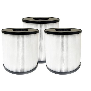 Nispira 3-in-1 True HEPA Activated Carbon Filter Replacement For Bissell MYair Pro Hub Air Purifier 3139A 2905A Part 3069 3389. 3 Packs - 1 of 4