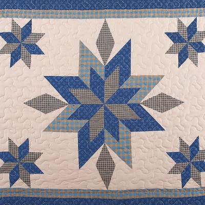 Collections Etc Navy Star Patchwork Pillow Sham Target