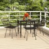 vidaXL Garden Dining Set Black Steel, Tempered Glass, Polyethylene Medium - Black 31.5" x 31.5" x 29.1" 4 - 2 of 4